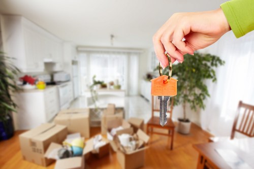 Furniture removals team preparing items for a North Sheen home move